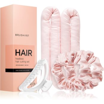 BrushArt Hair Heatless hair curling set set pentru ondularea parului Pink image15